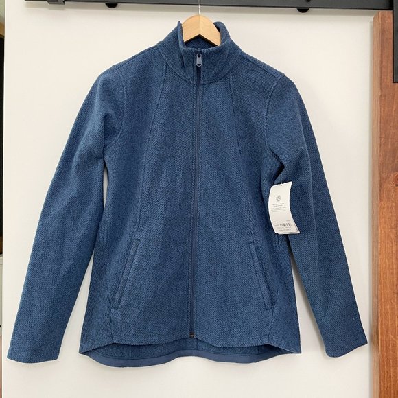 Athleta Stroll Fleece Full Zip Women's Sweatshirt S - Chrome Blue - Picture 1 of 8